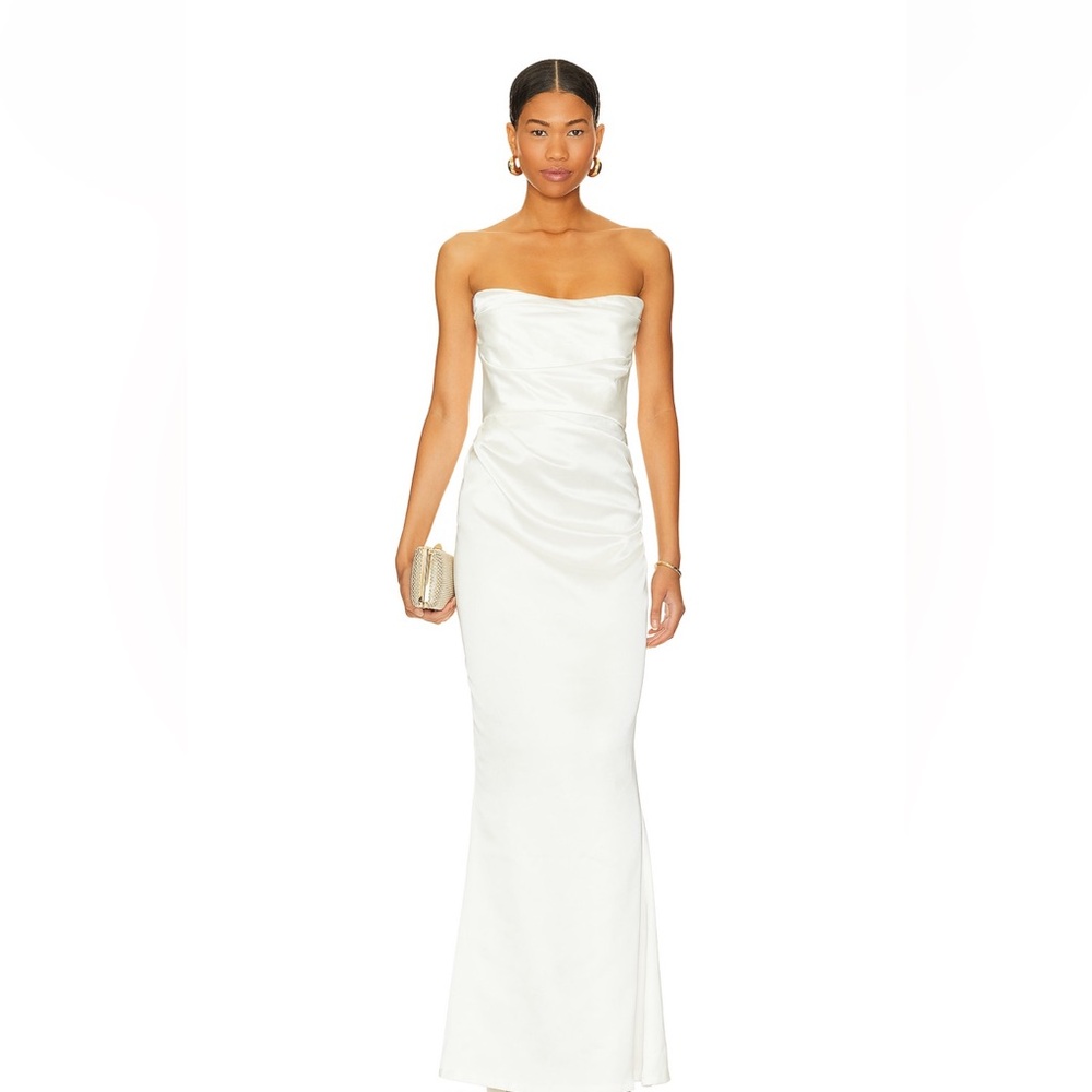 Nookie Emelie Strapless Gown in White